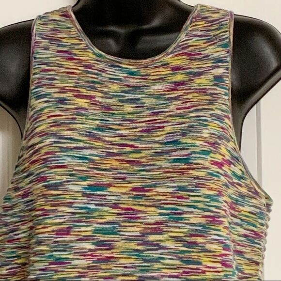 NWT Romeo & Juliet Missoni Color Green Pink Yellow Stretch Body Con Tank Dress S - Picture 2 of 8